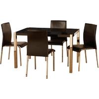 Seconique Charisma Black Gloss Chrome 4 Seater Dining Set