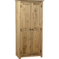 Seconique Panama Natural Wax Pine Wardrobe - 2 Door