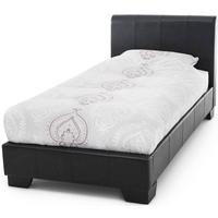 Serene Parma Black Faux Leather Bed - 3ft Single