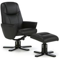 Serene Bergen Black Faux Leather Recliner Chair