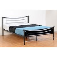 Seconique Celia 4ft 6in Black and Silver Bed