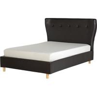 Seconique Regal 4ft 6in Brown Faux Leather Bed