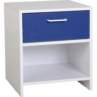 Seconique Lollipop White and Blue 1 Drawer Bedside Cabinet