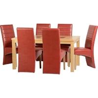 seconique wexford 59in dining set g5 oak veneer with walnut inlay and  ...