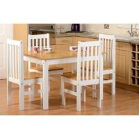 Seconique Ludlow Oak Dining Set with 4 White Chairs