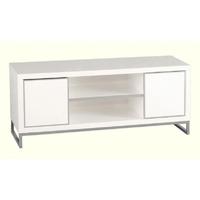 Seconique Charisma White Gloss Chrome TV Unit - 2 Door 1 Shelf