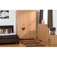 seconique regent teak effect veneer bedroom set 3 door 3 2 drawer