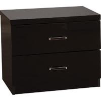 seconique charisma black gloss bedside chest 2 drawer