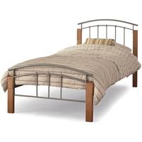 Serene Tetras Beech and Silver Metal Bed - 3ft Single