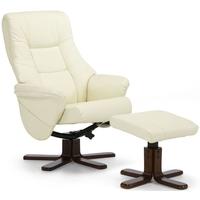 serene drammen cream faux leather recliner chair