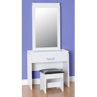 Seconique Charles White 1 Drawer Dressing Table Set