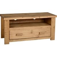 Seconique Tortilla Distressed Waxed Pine TV Unit - 1 Drawer