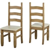 Seconique Corona Mexican Waxed Pine Dining Chair with Cream Pad (Pair)