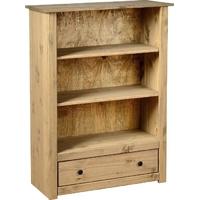 Seconique Panama Natural Wax Pine Bookcase - 1 Drawer