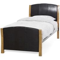 Serene Milano Brown Faux Leather Bed - 3ft Single