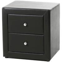 Serene Trieste Brown Faux Leather Bedside Cabinet - 2 Drawer