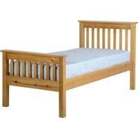 seconique monaco antique pine 3ft single high foot end bed