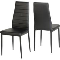 seconique abbey black faux leather dining chair pair