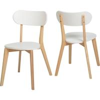 Seconique Julian White and Natural Stacking Dining Chair (Pair)