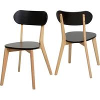 Seconique Julian Black and Natural Stacking Dining Chair (Pair)