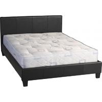 seconique prado black faux leather 4ft 6in double bed