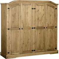 seconique corona mexican waxed pine wardrobe 4 door