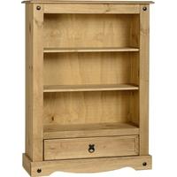 Seconique Corona Mexican Waxed Pine Bookcase - 1 Drawer