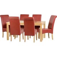 seconique wexford 59in dining set g10 oak veneer with walnut inlay and ...