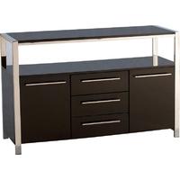 seconique charisma black gloss chrome sideboard 2 door 3 drawer