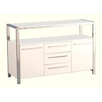 seconique charisma white gloss chrome sideboard 2 door 3 drawer