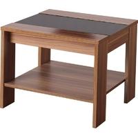 seconique hollywood lamp table in walnut veneer and black gloss