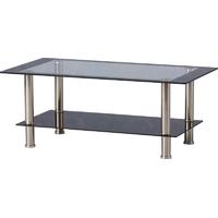 Seconique Harlequin Coffee Table in Clear Glass with Black Border and Chrome Legs