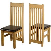 Seconique Tortilla Waxed Pine Dining Chair with Brown Pad (Pair)