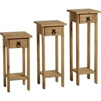 seconique corona mexican waxed pine plant stands set of 3