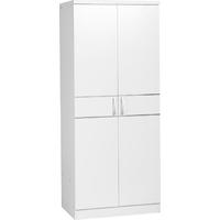 Seconique Jordan 2 Door Wardrobe in White with Silver Trim