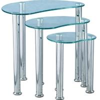 seconique cara clear glass nest of tables