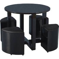 seconique charisma black gloss stowaway dining set