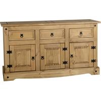 Seconique Corona Mexican Waxed Pine Sideboard - 3 Door 3 Drawer