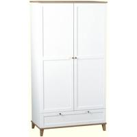 seconique arcadia white 2 door 1 drawer wardrobe