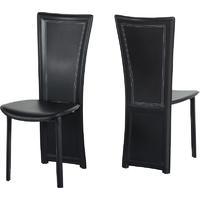 seconique cameo chair in black pvc white stitching pack of 4