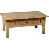 Seconique Panama Natural Wax Pine Coffee Table - 1 Drawer