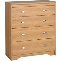 seconique regent teak effect veneer chest of drawer 4 drawer