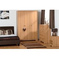 Seconique Regent Teak Effect Veneer Bedroom Set - 3 Door 4 Drawer
