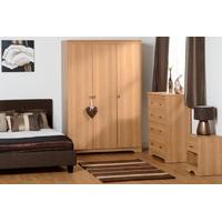 seconique regent teak effect veneer bedroom set 3 door 4 drawer