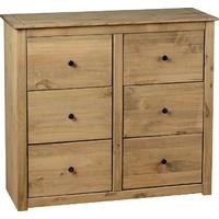 seconique panama natural wax pine chest of drawer 6 drawer