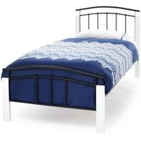 Serene Tetras White and Black Metal Bed - 3ft Single