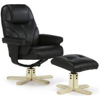 Serene Bodo Black Faux Leather Recliner Chair