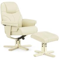 Serene Bodo Cream Faux Leather Recliner Chair