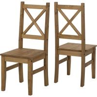 seconique salvador distressed waxed pine dining chair pair