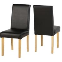 Seconique Dorian Black Faux Leather Dining Chair (Pair)